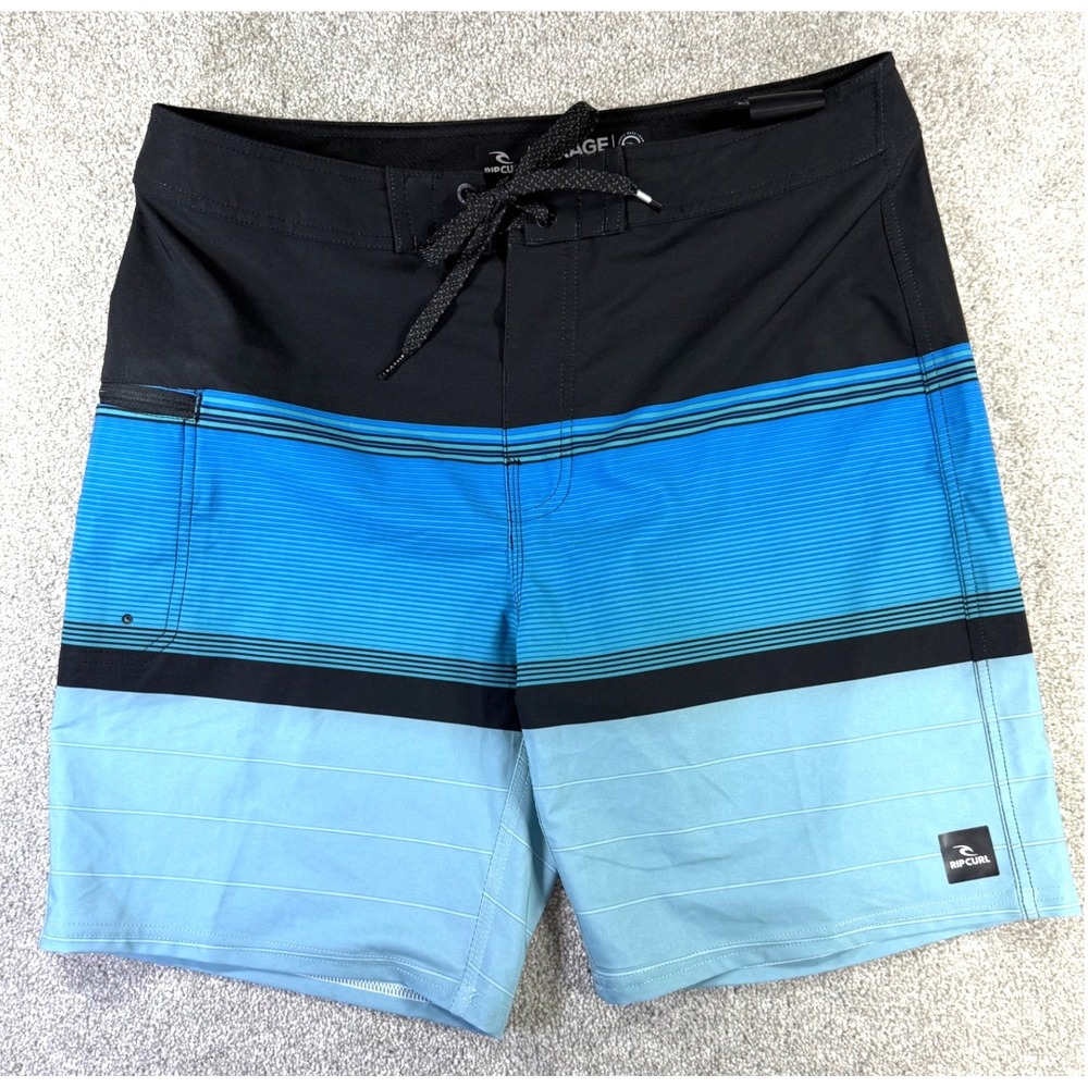 Rip Curl Mirage Daydreamer Boardshorts Mens 32 Black Blue Striped NWT
